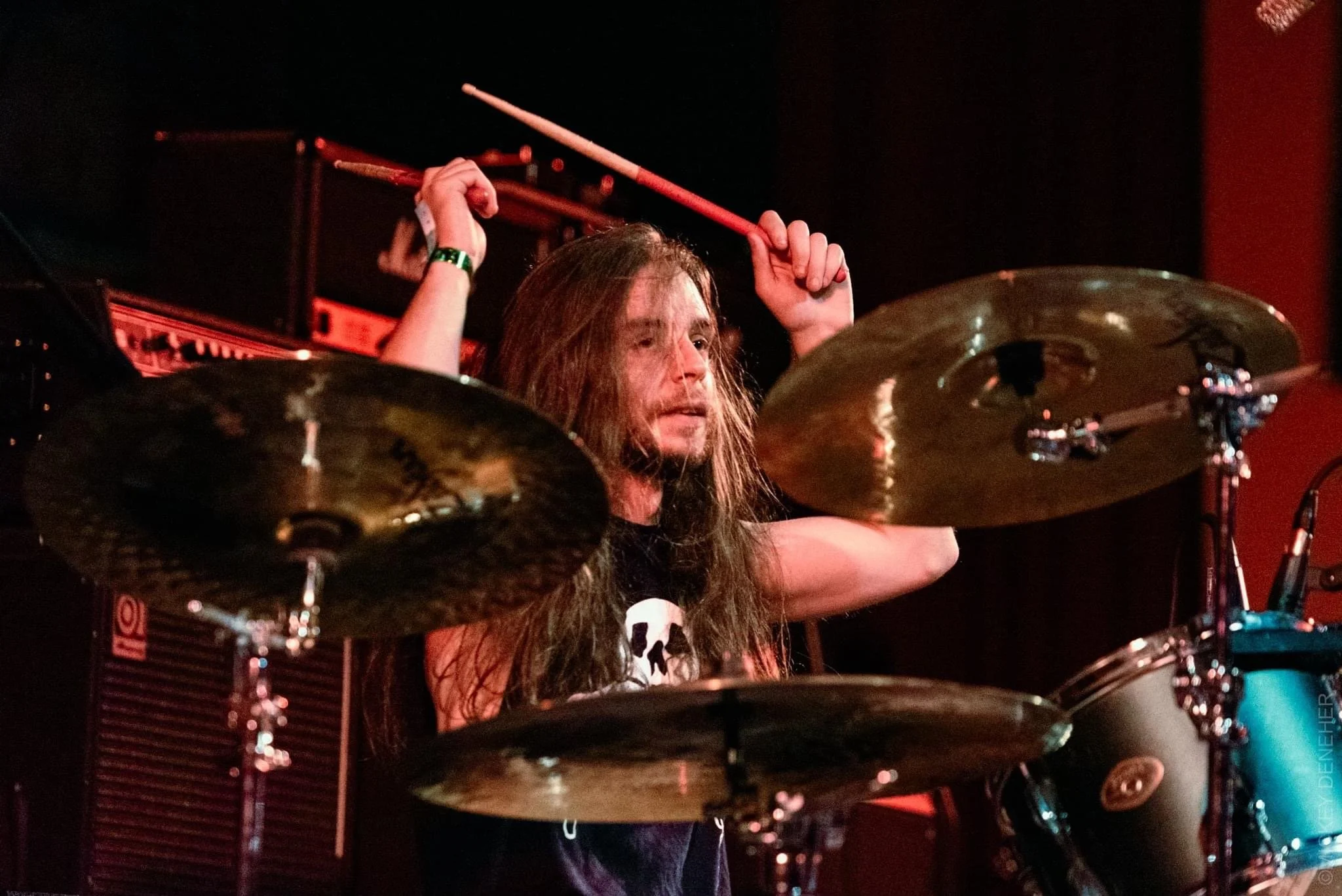 Front facing shot of drummer Mason Servedio  performing at Paramount Hudson Valley Theater