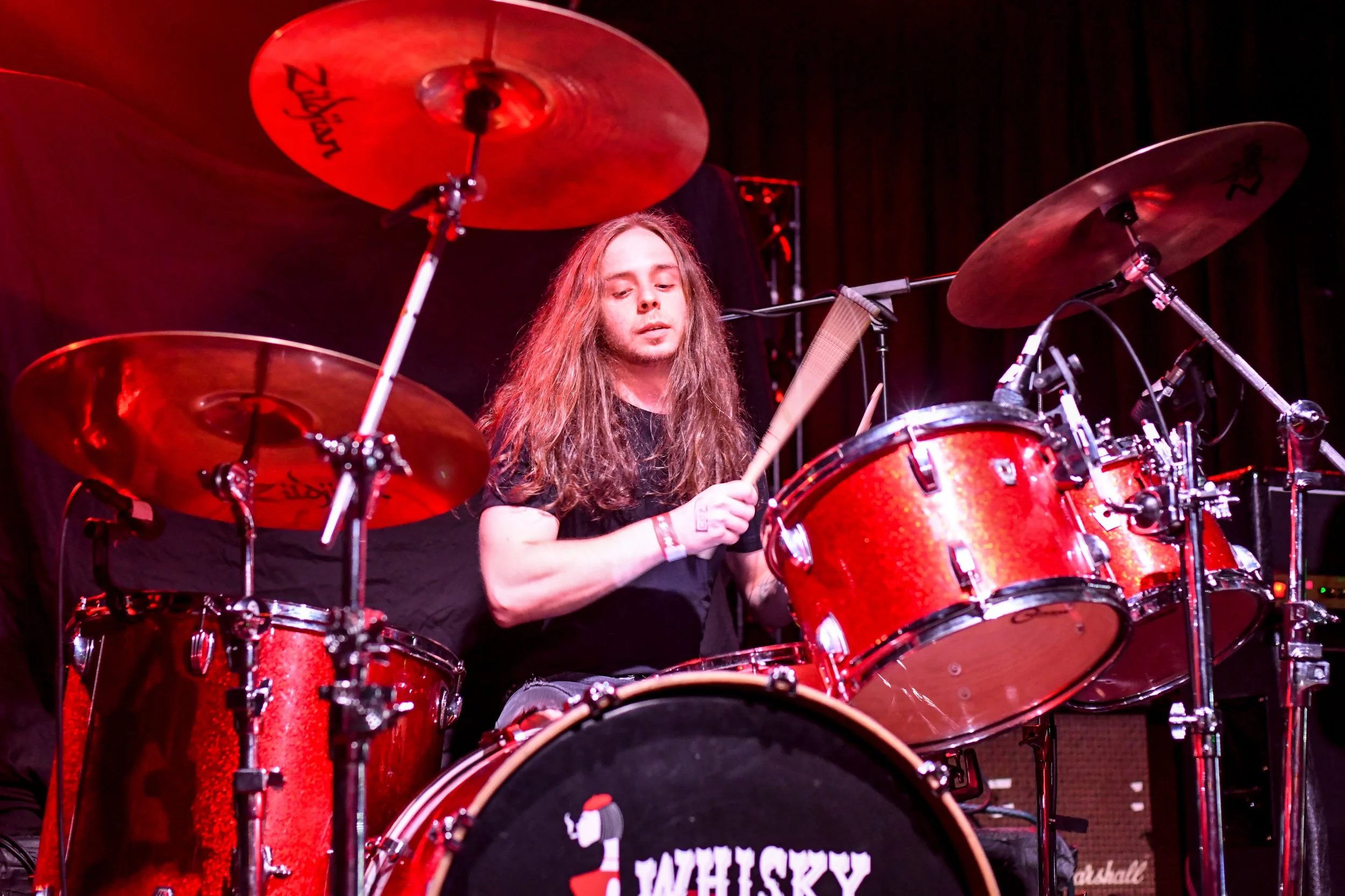 Drummer Mason Servedio performing live at Whisky A Go Go