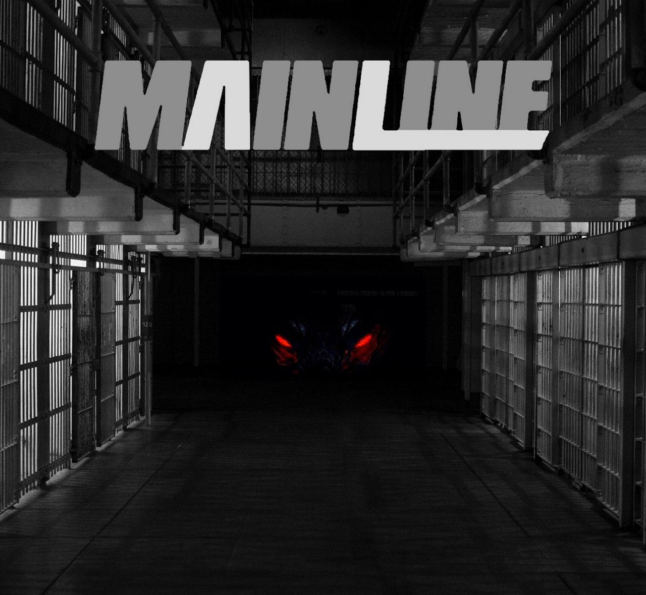 Mainline self-titled EP album cover with bold logo and vintage black and white prison aesthetic