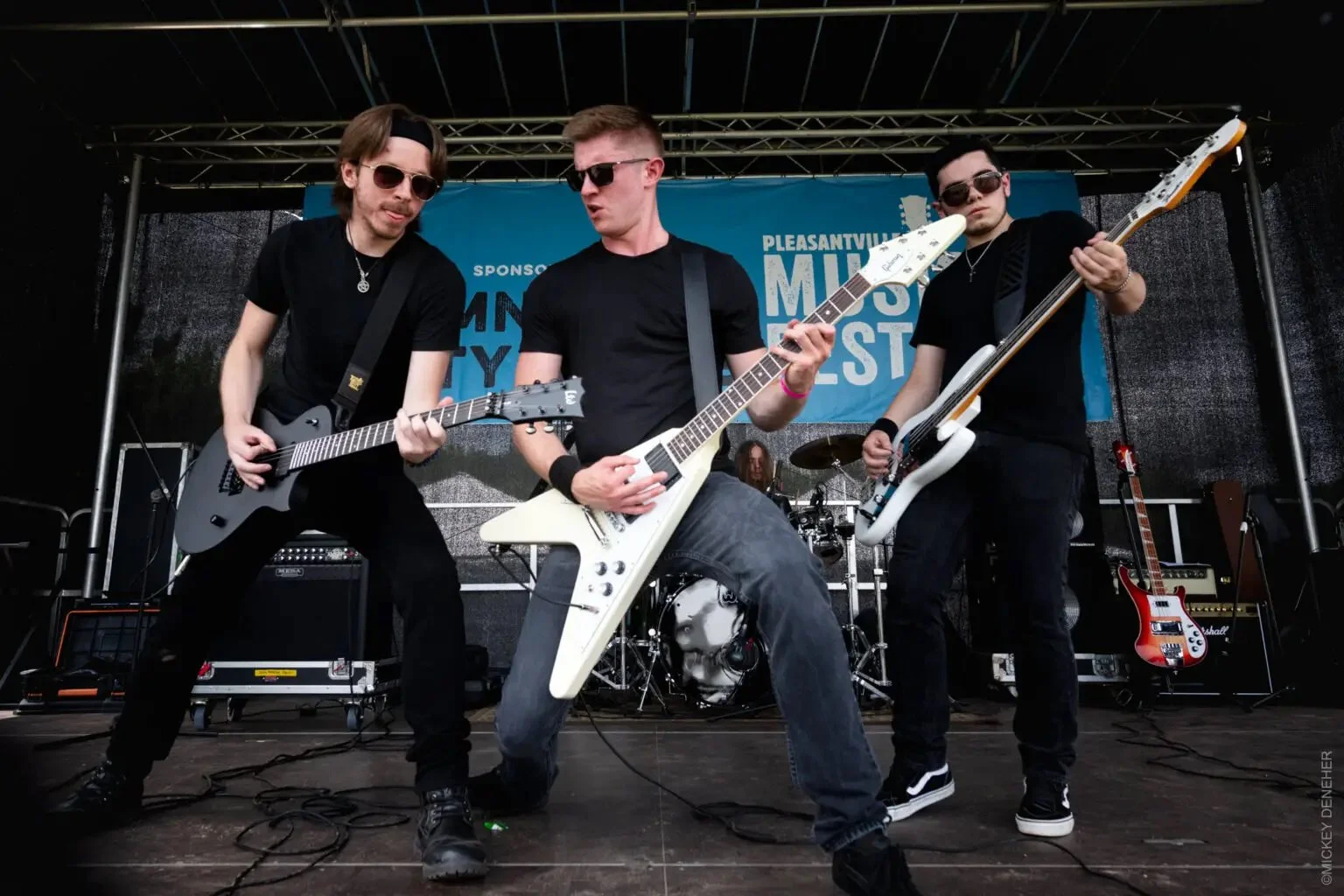 Mainline performing during the day at Pleasantville Music Festival 