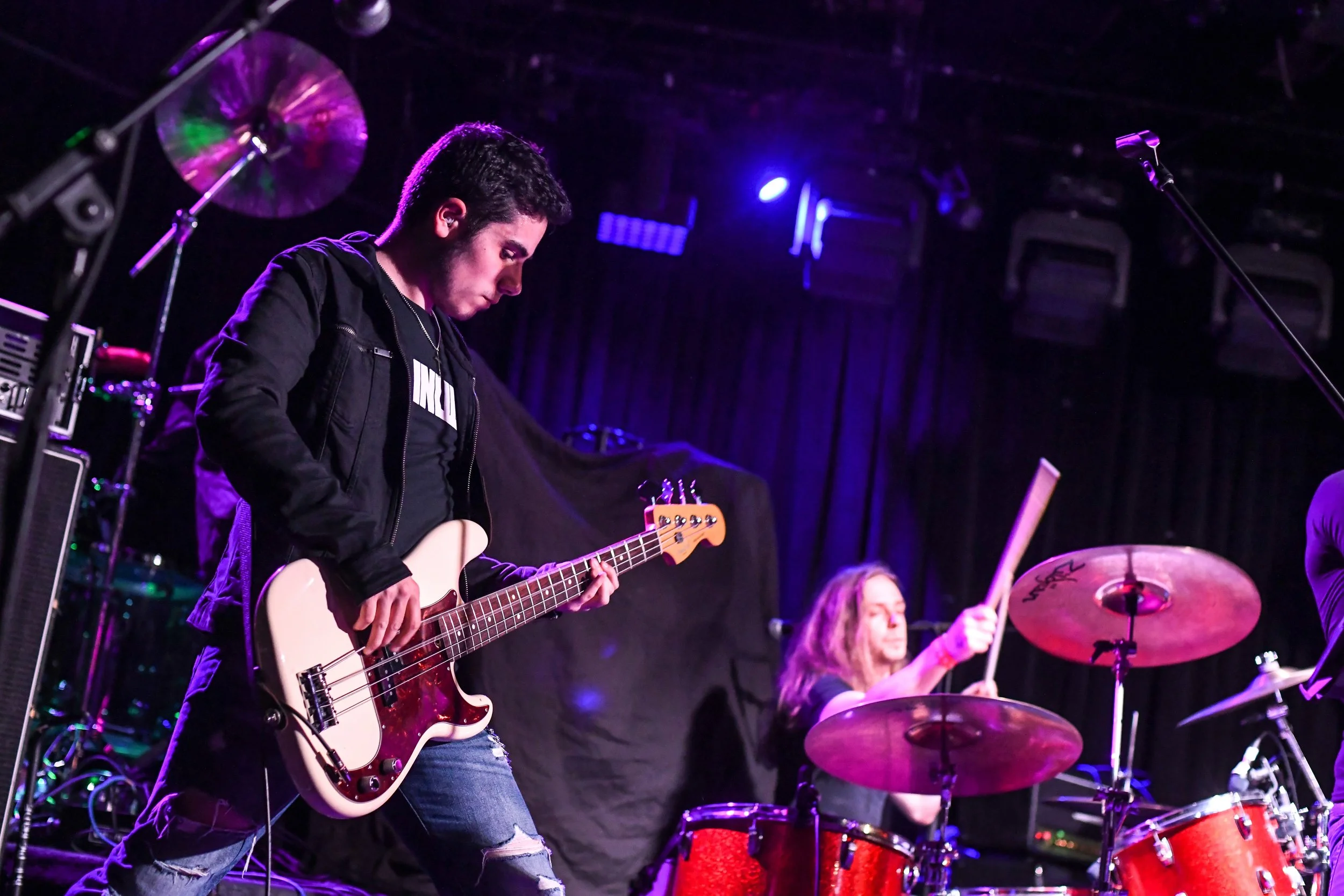 Bassist Anthony Schettino and Drummer Mason Servedio performing at Whisky A Go Go