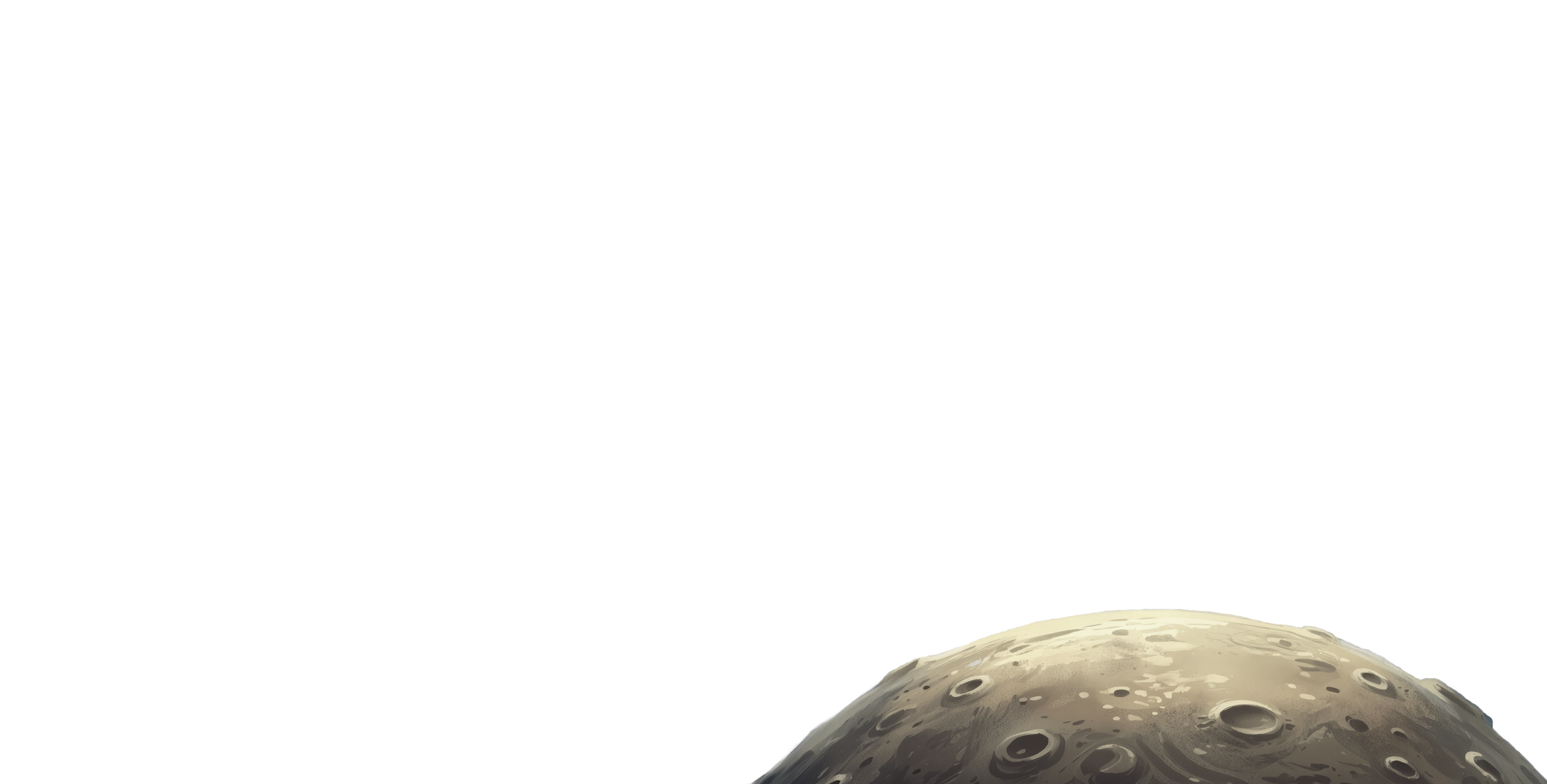 Close-up view of the moon's surface with numerous craters, showing a rugged, cratered terrain.