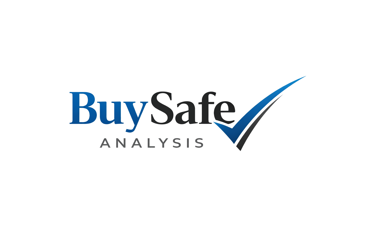 Logo with text 'Buy Safe Analytics' and a checkmark symbol.