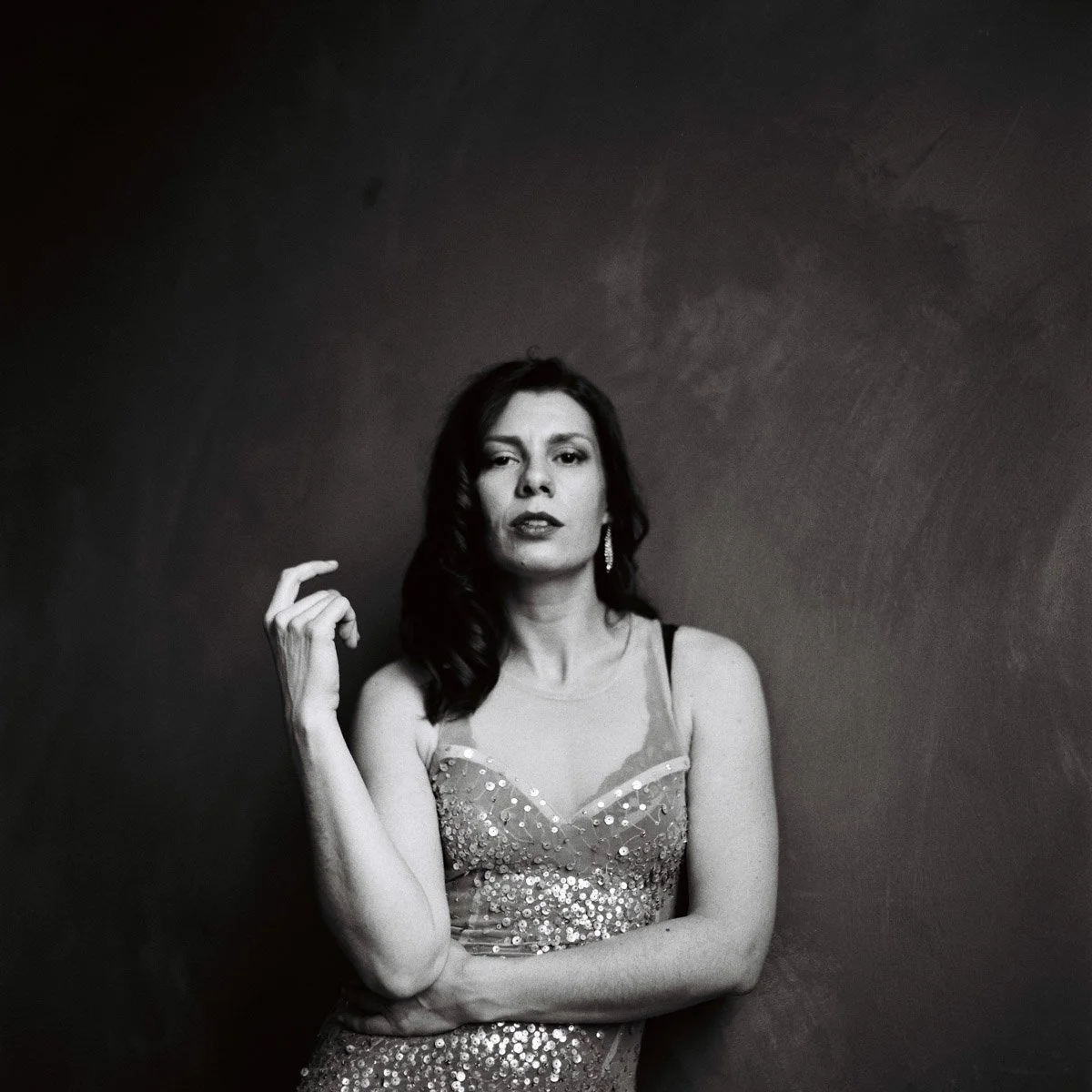 Portrait on black and white film