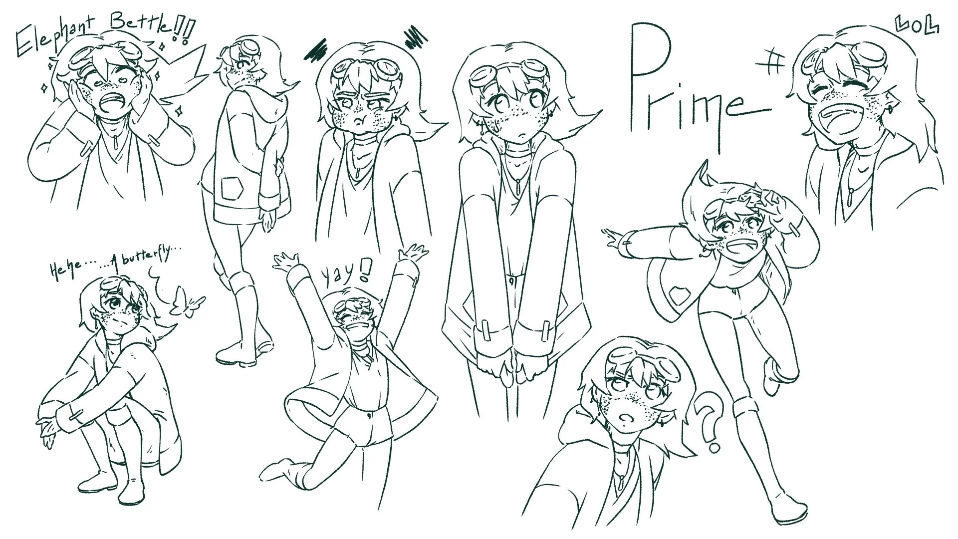 Planche d'expressions de Prime