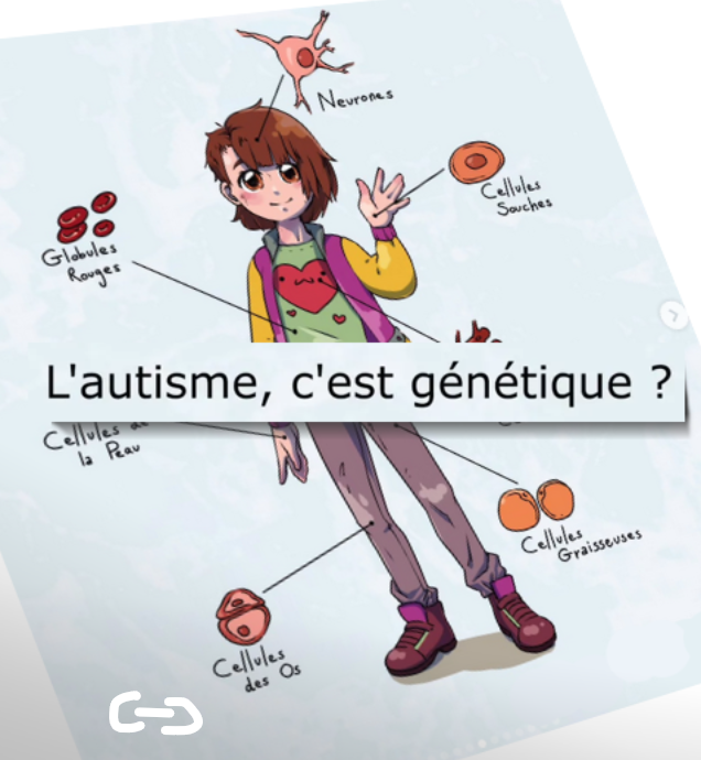 illustration d'un personnage avec des informations sur les cellules du corps autour