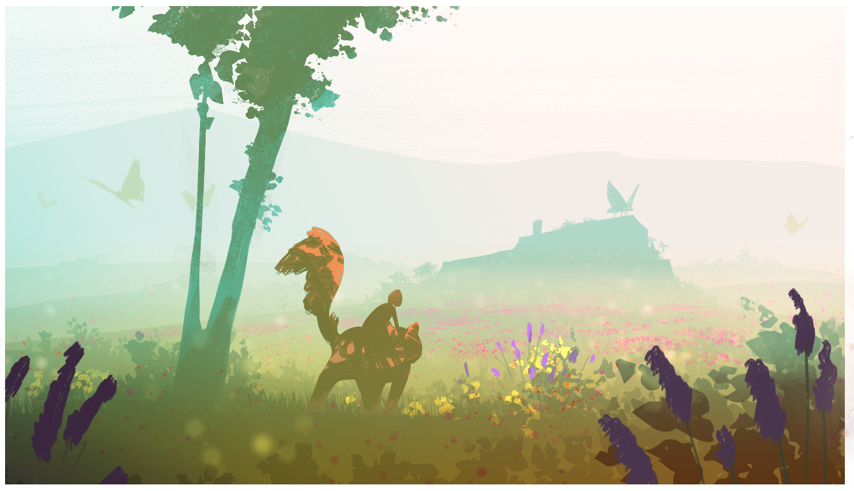 concept art du champ de fleurs