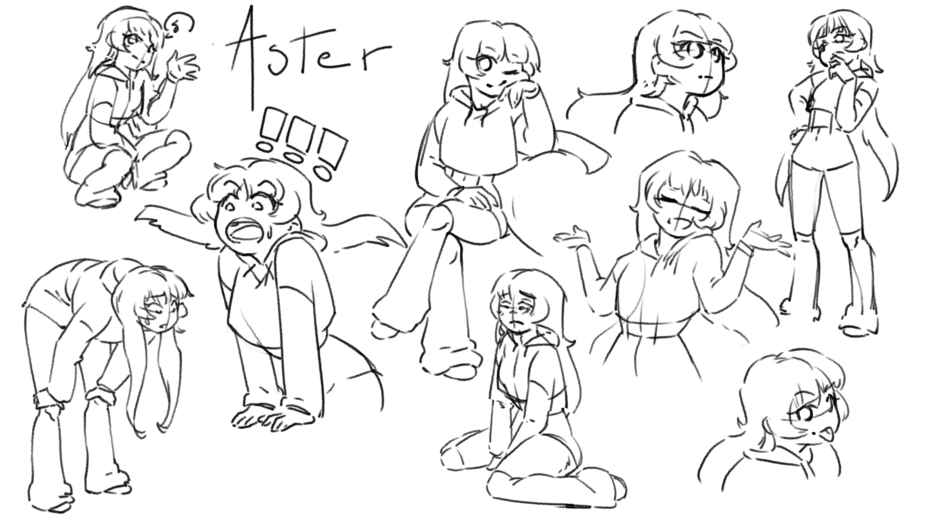 Planche d'expressions d'Aster