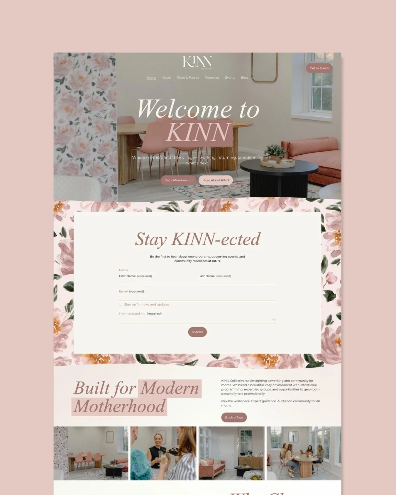 obsessed with how this one came to life 🤍

Amy created something really special with KINN- coworking space + community for moms in Avon, CT- and I had the honor of bringing that vision online. we worked so closely on every detail to make sure the si