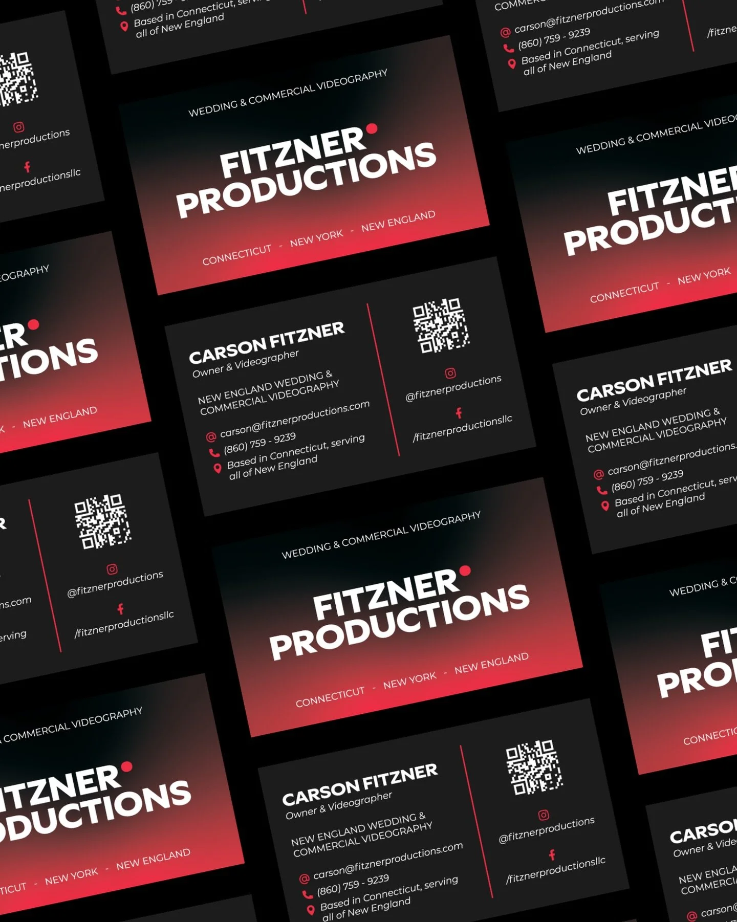 black + red, bold, and ready for action 🖤

Fitzner Productions business cards- just like the brand and website, they tell the story before the camera even rolls.

#businesscarddesign #printdesign #branddesign #graphicdesigner #ctsmallbusiness