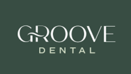 GROOVE DENTAL logo on a dark green background