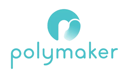 Polymaker logo with a stylized circular icon and the brand name in lowercase letters.