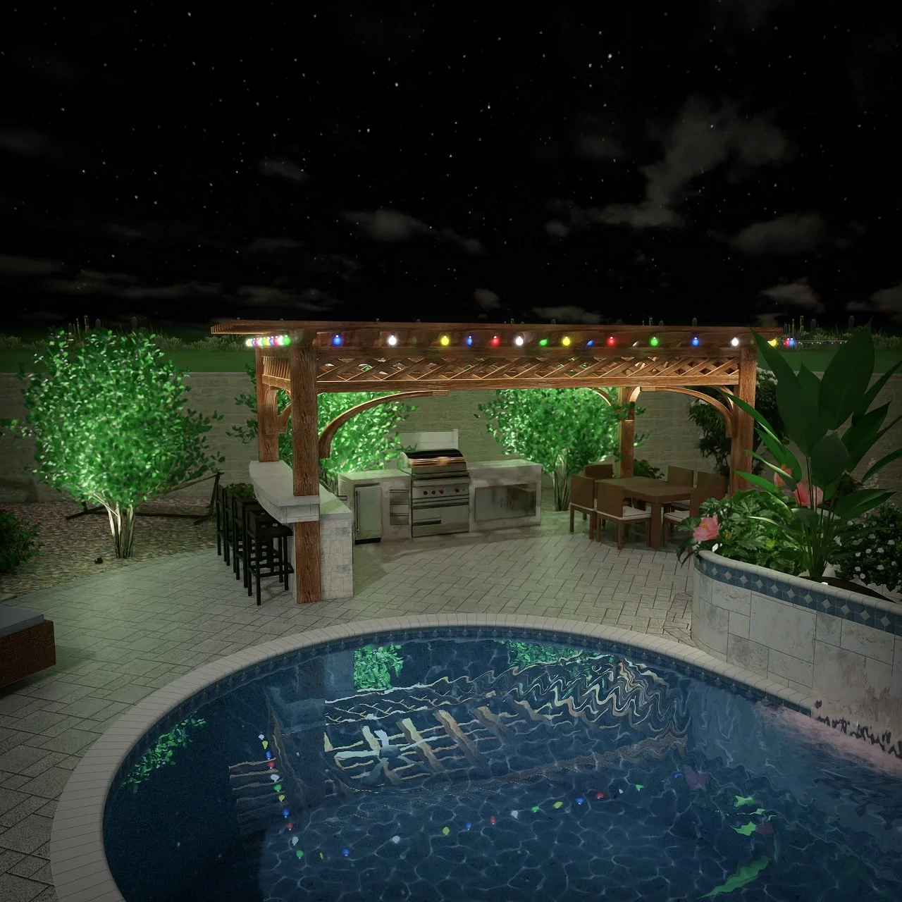 ASHLEY D4 PERGOLA KITCHEN NIGHT WITH XMAS LIGHTS.jpg