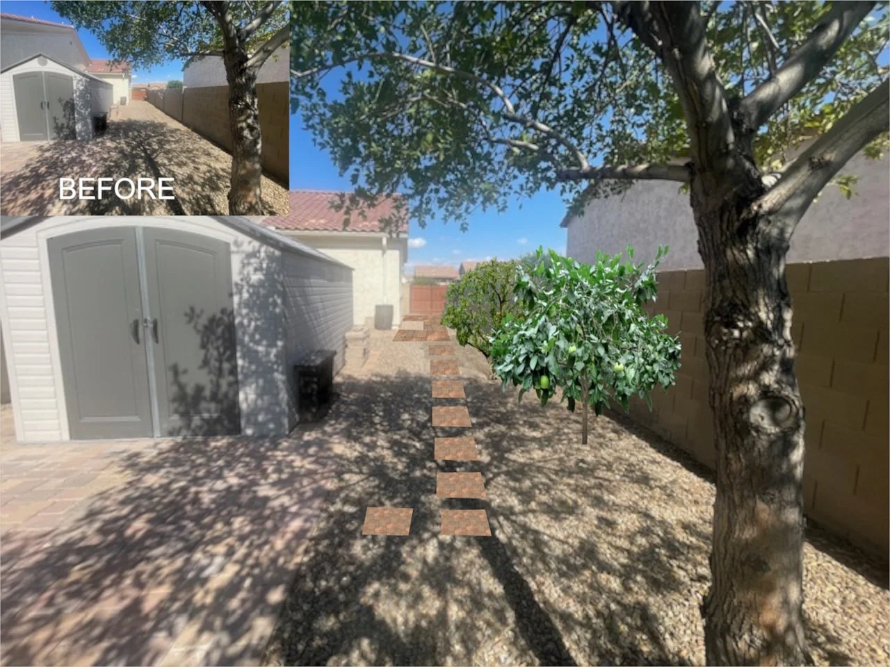 SANDY - SIDE YARD - 2 - BEFORE AFTER.jpg