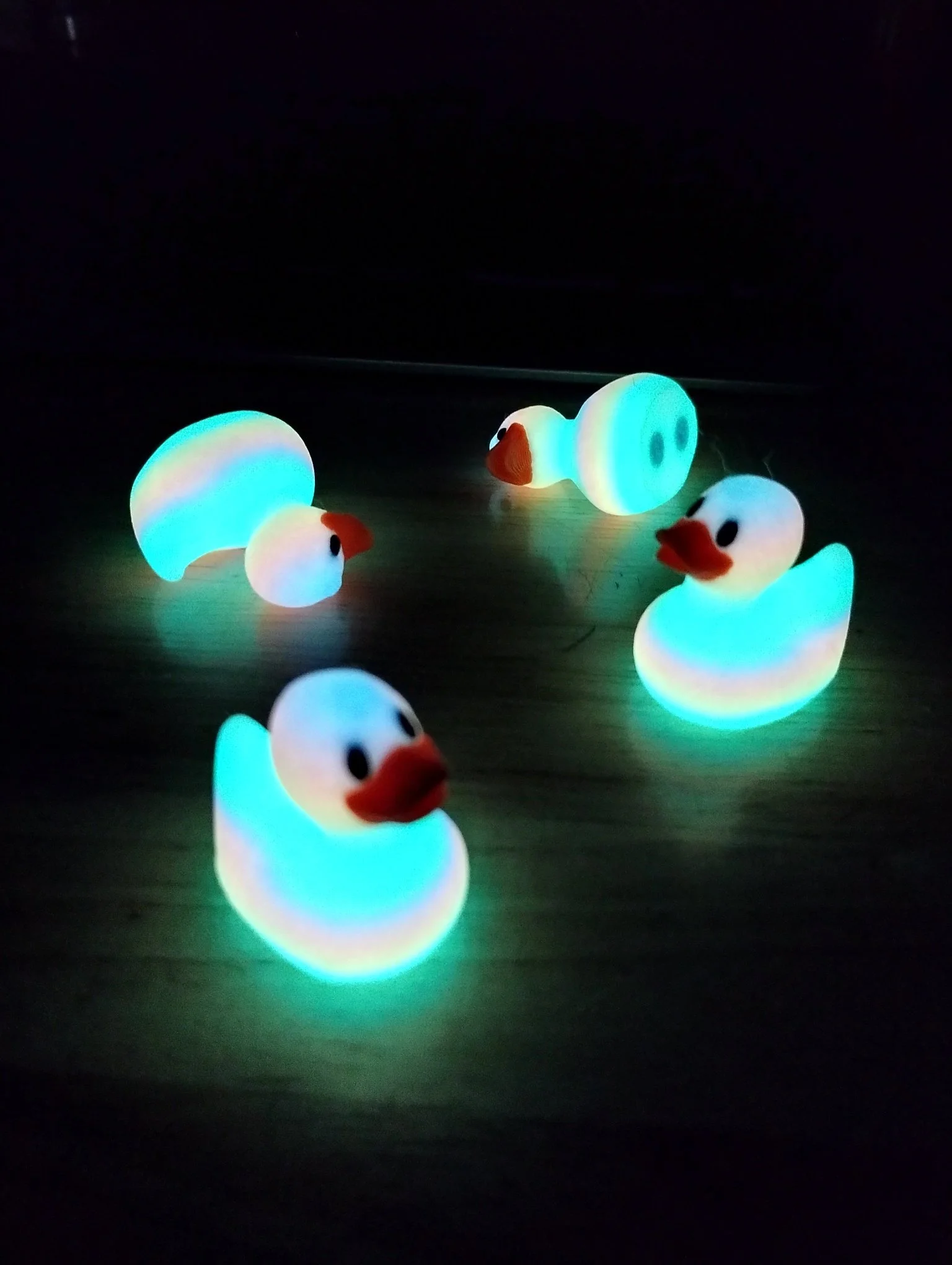 Glow-in-the-Dark 3D Printed Magnetic mini-Ducks - 100 pack - Multi Color