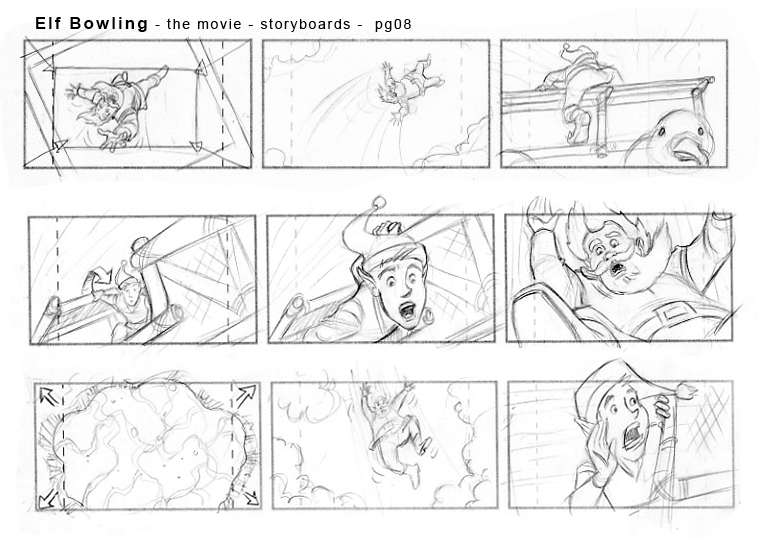 'Great North Pole Elf Strike' CG Feature Boards - Deleted Scenes ©2004 Tom Rubalcava