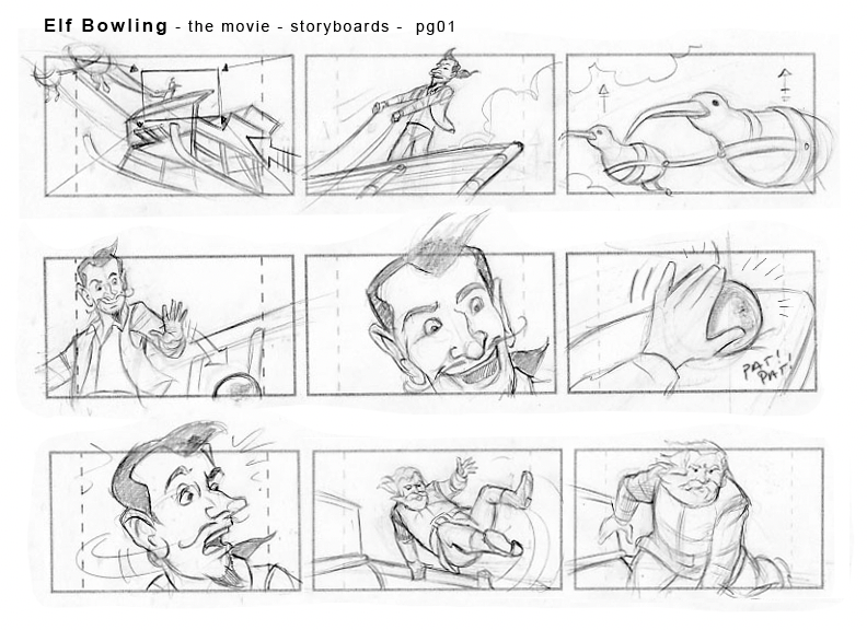 'Great North Pole Elf Strike' CG Feature Boards - Deleted Scenes ©2004 Tom Rubalcava