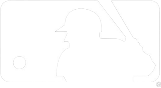 Silhouette of a baseball player with a bat and a baseball to the left