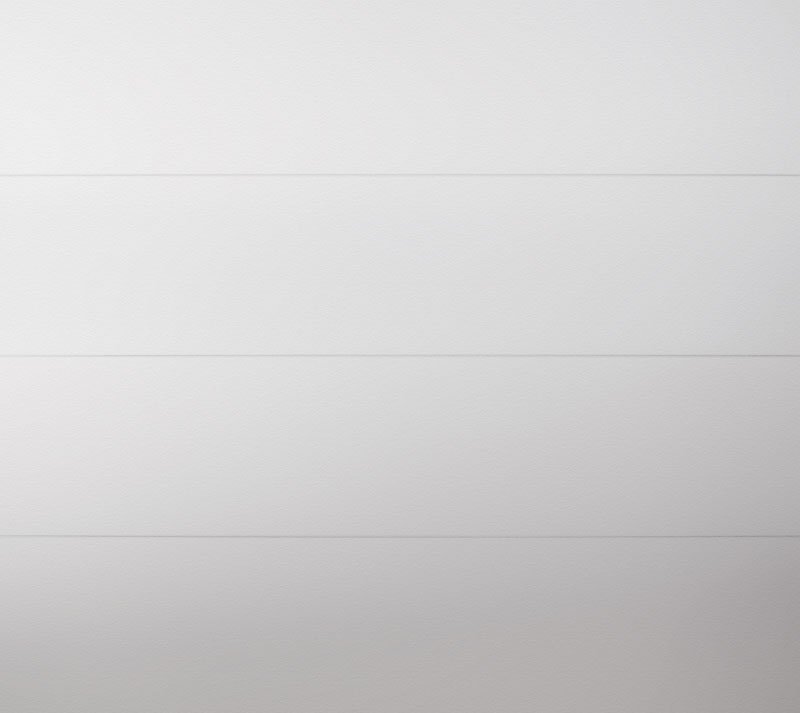 A plain white drywall wall with four horizontal seams.