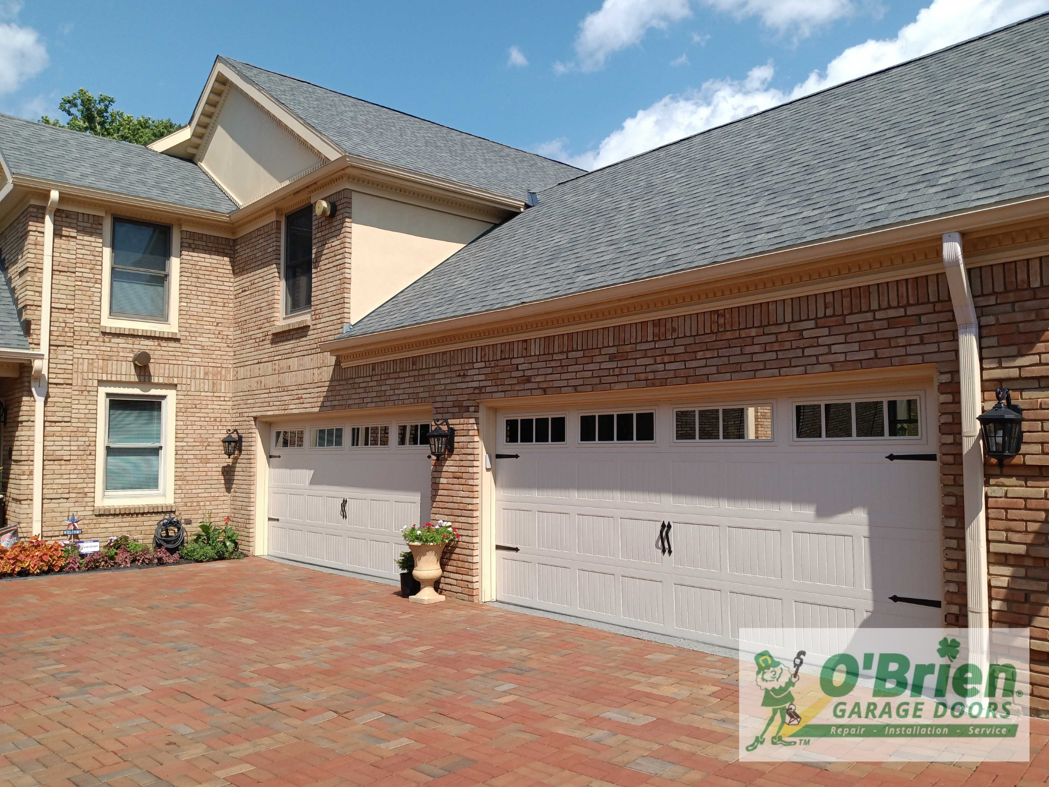 2 Beige Garage Doors