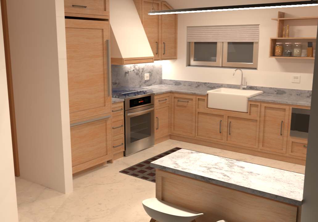3D render of kitchen project in NYC