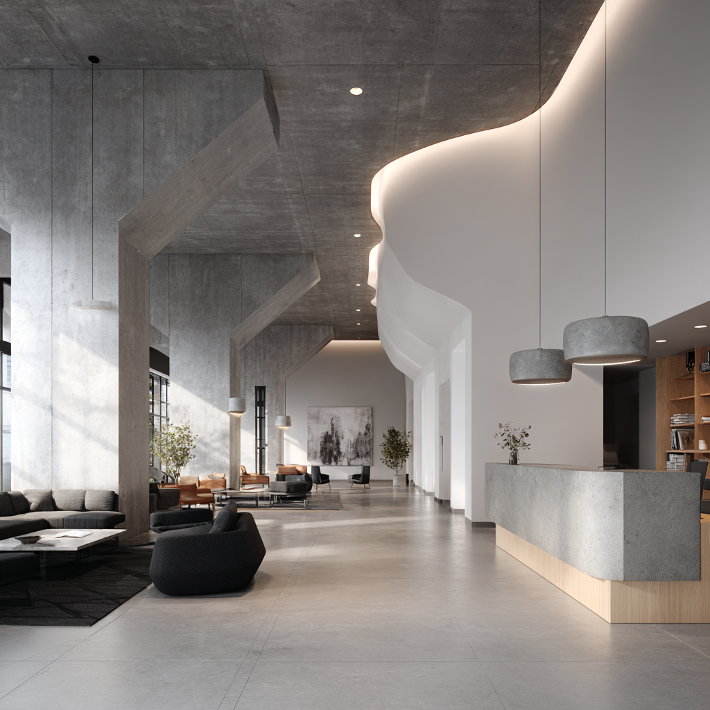 clean aesthetic commercial lobby