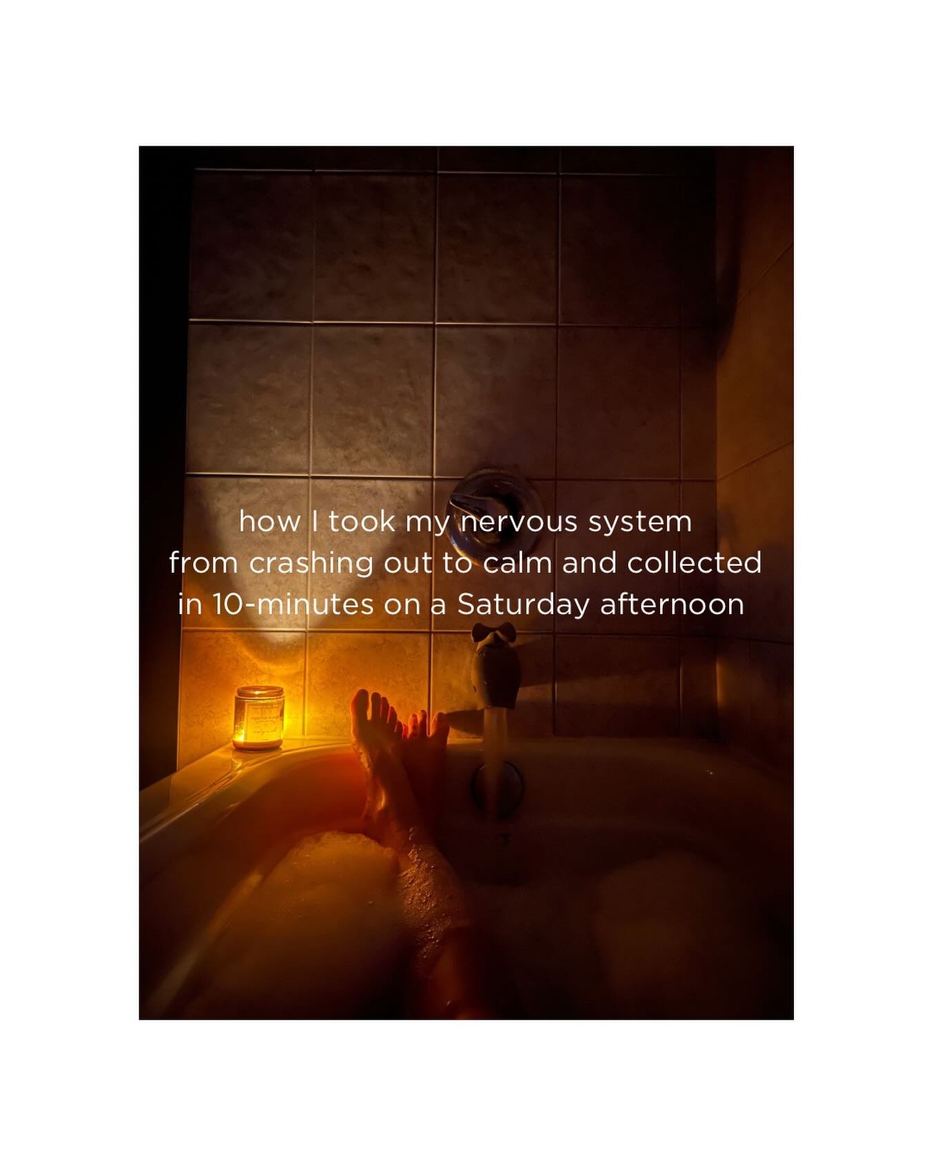 PSA: regulating your nervous system doesn&rsquo;t have to be complicated. 

try this &rarr; dark room bath, 10 minutes, no distractions.

here&rsquo;s why it works:

🌑 darkness lowers cortisol and signals safety to your brain. 
🌊 warm water activat