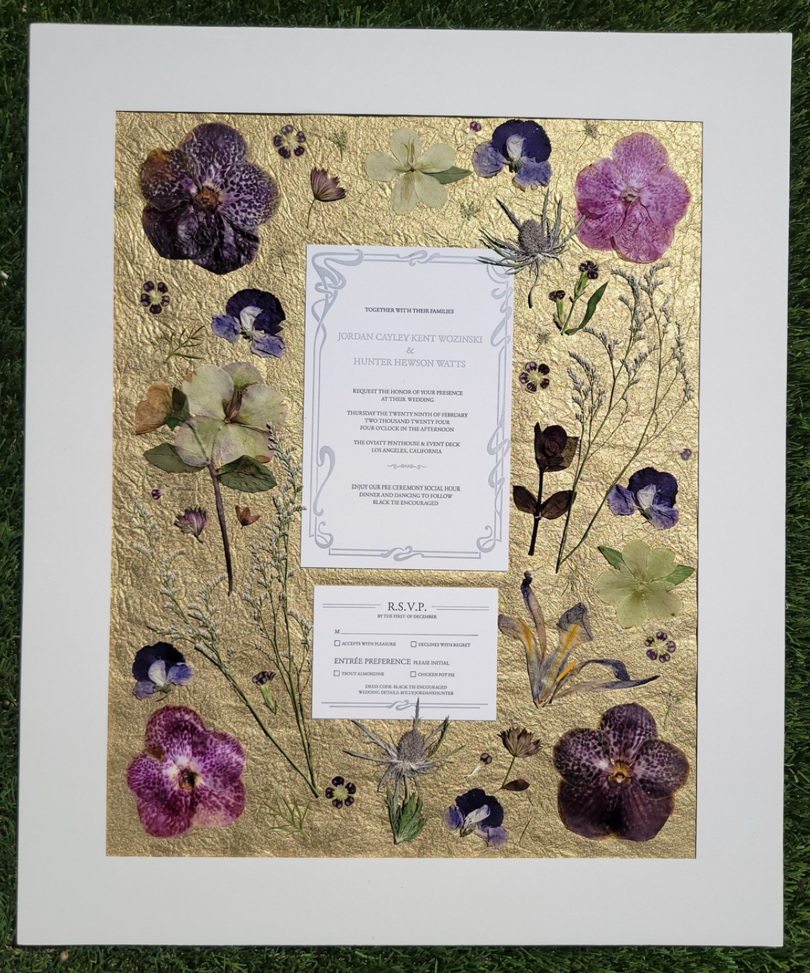Dried Wedding Florals/Invitation collage