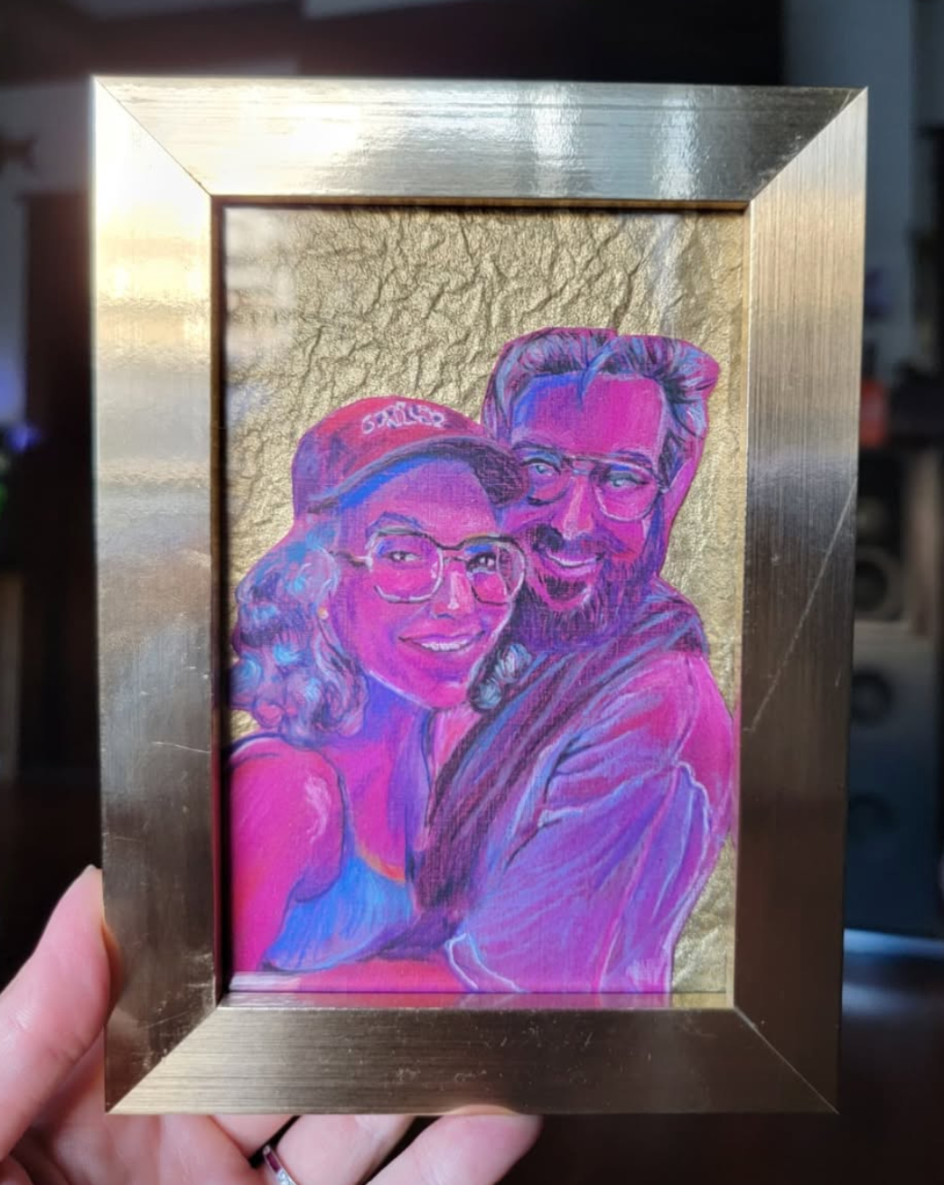 Pastel Portrait on Gold Kozo