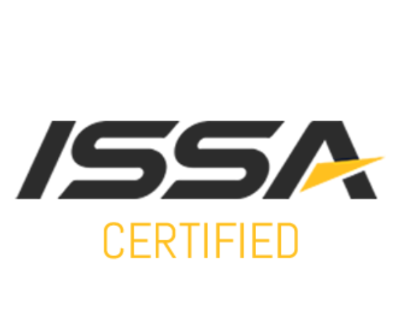 ISSAA Certified logo with black and yellow text on a white background.