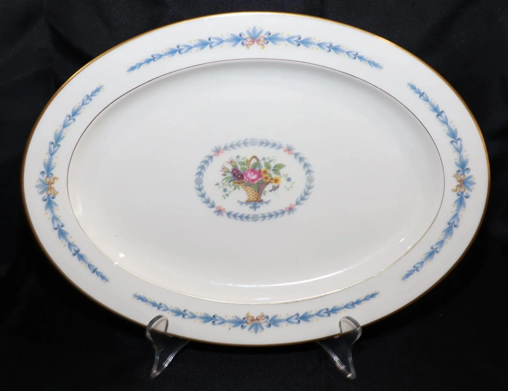 Oval "Natalie" basket floral plate
