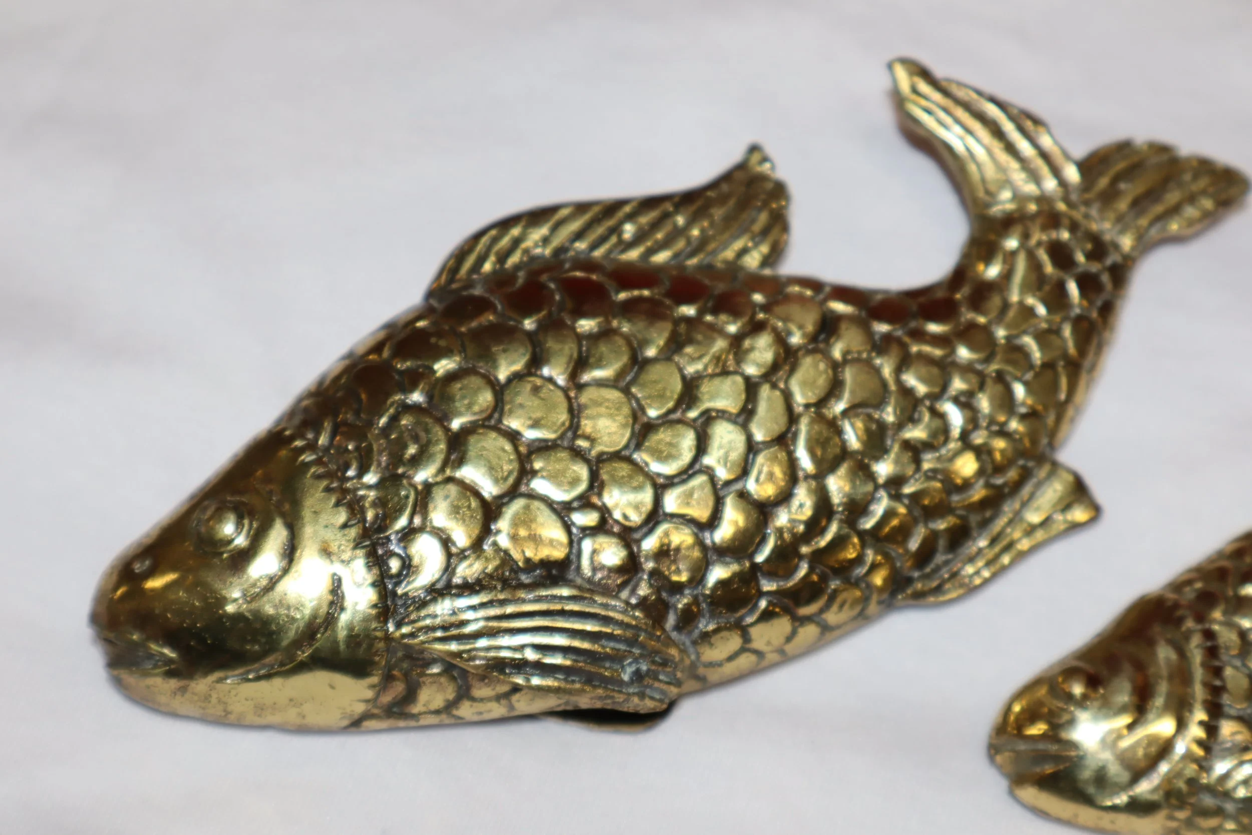 VTG brass koi fish figurines