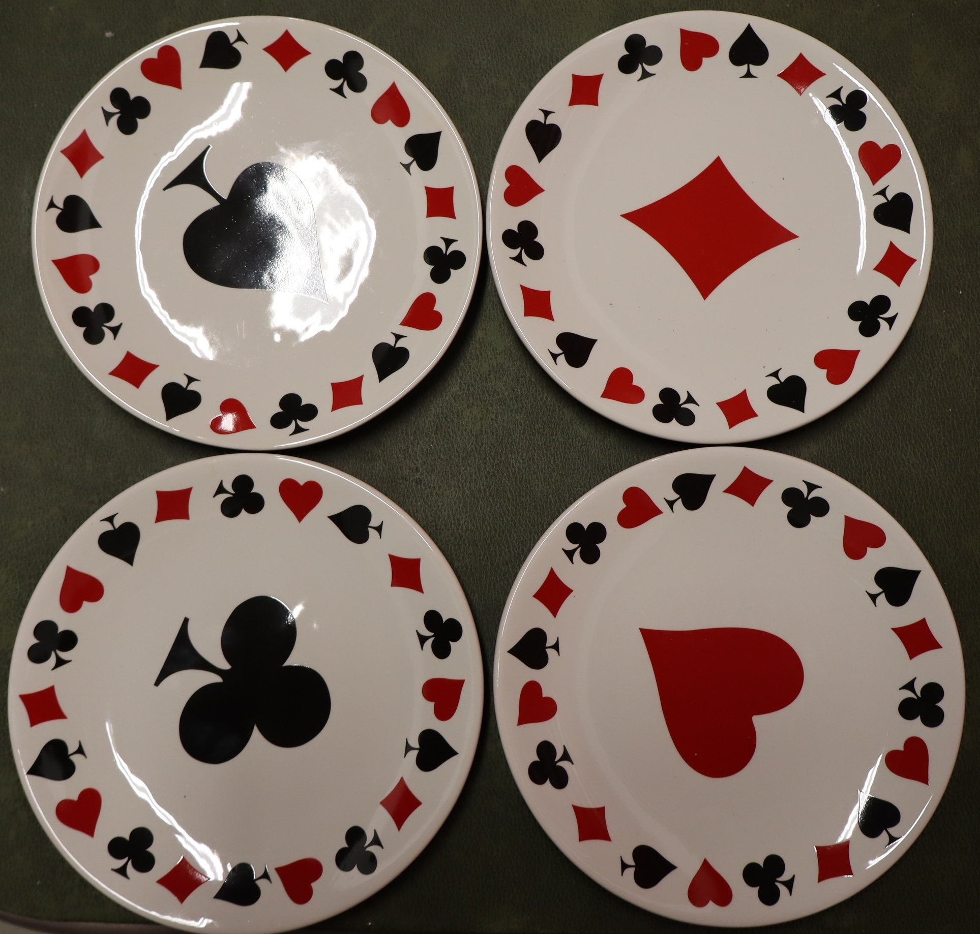 Playing Card themed plate set