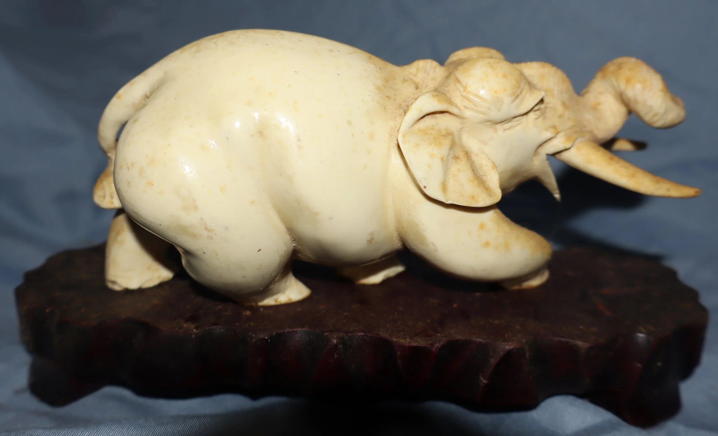 antique carved ivory elephant statue
