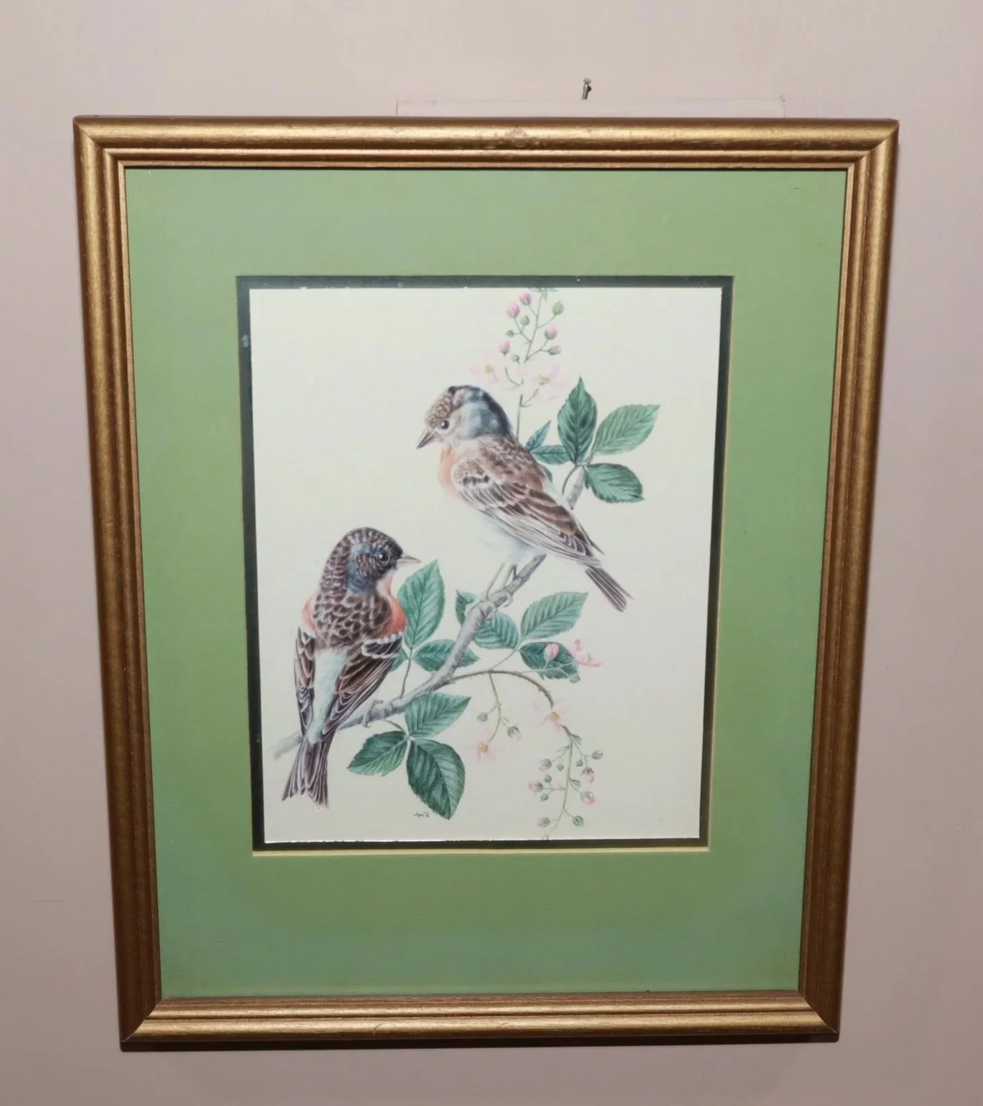 Framed print titled "Brambling Giclee"