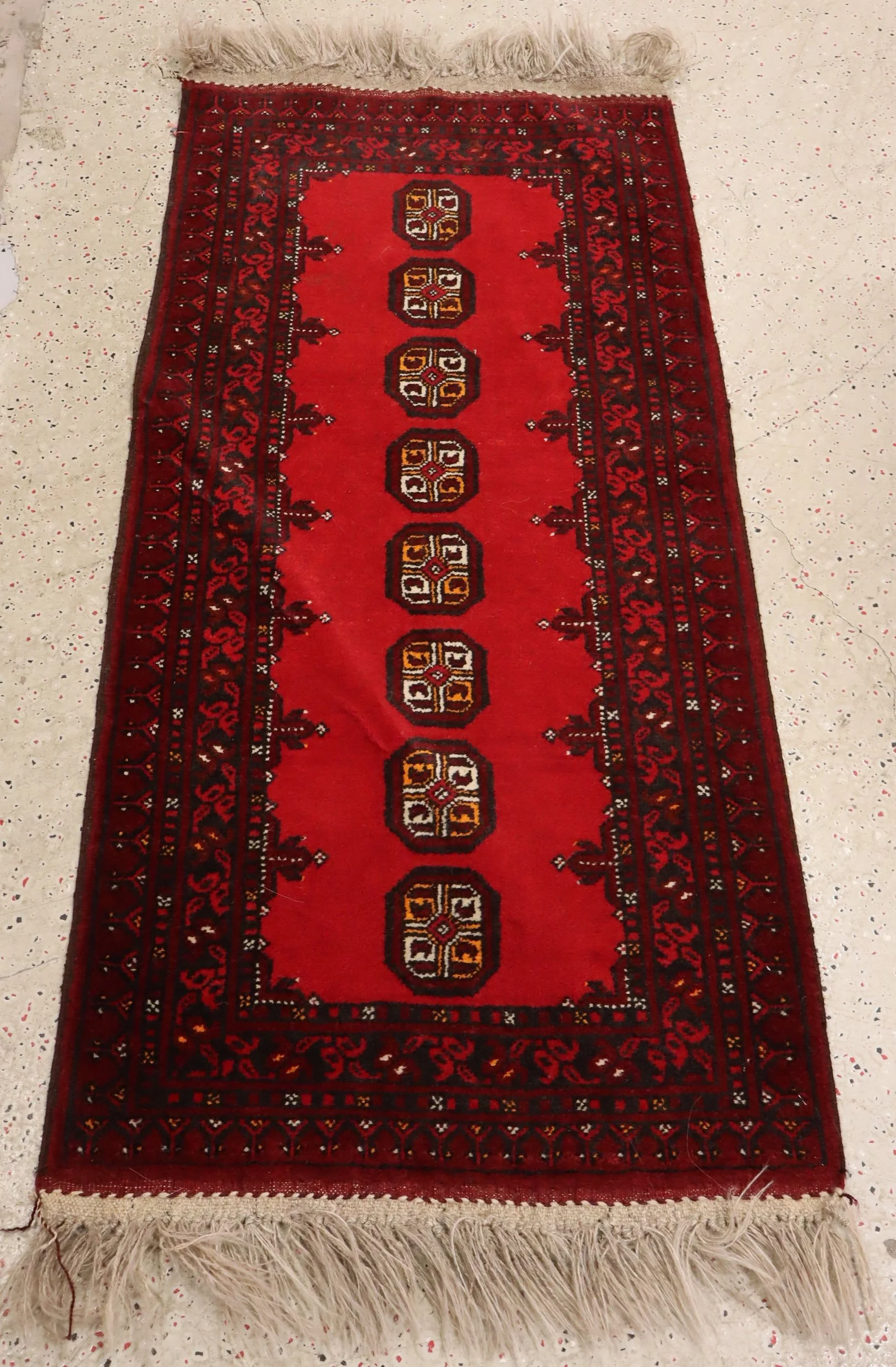 hand-knotted Afghan runner rug 2' x 4'