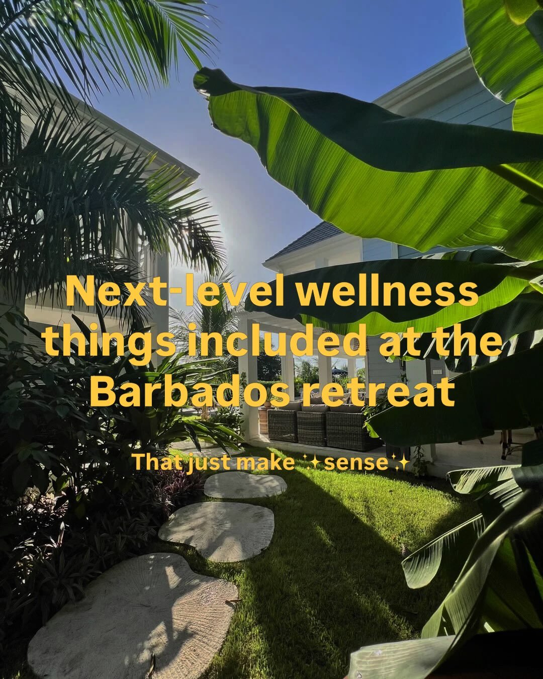 Lil luxury wellness experiences at our Barbados retreat this November that just make ✨SENSE✨

Only two rooms left to join us 🚨

Hit the link in my bio to get the full details 🌴 DM me &ldquo;BARBADOS&rdquo; for a BTS special discount code for one of