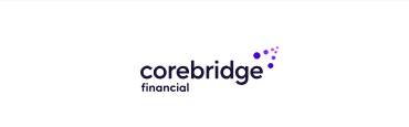 Corebridge Financial logo with purple and black text
