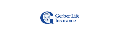 Gerber Life Insurance logo with a blue graphic of a baby's profile and the company name