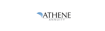 Athene Annuity logo in black text with a blue stylized wave symbol
