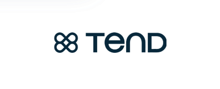 TEND logo with a knot-like symbol and the word TEND in capital letters.