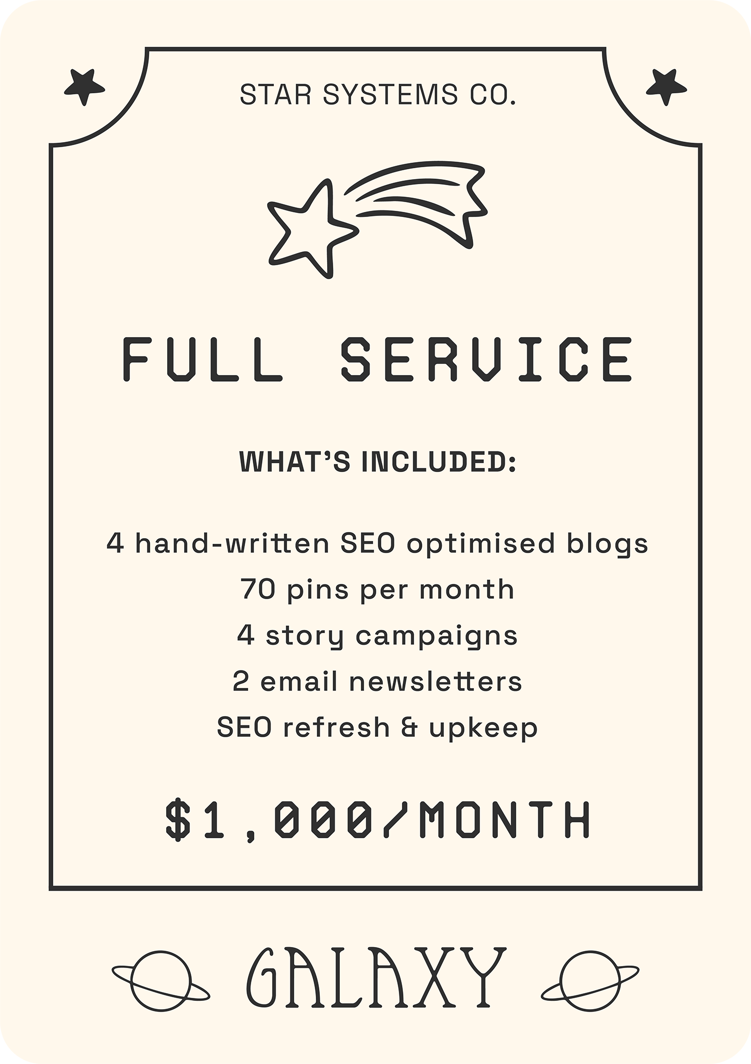 star systems co virtual assistant, full service va package for small businesses, seo expert, social media marketing, blogging, email marketing, pinterest management