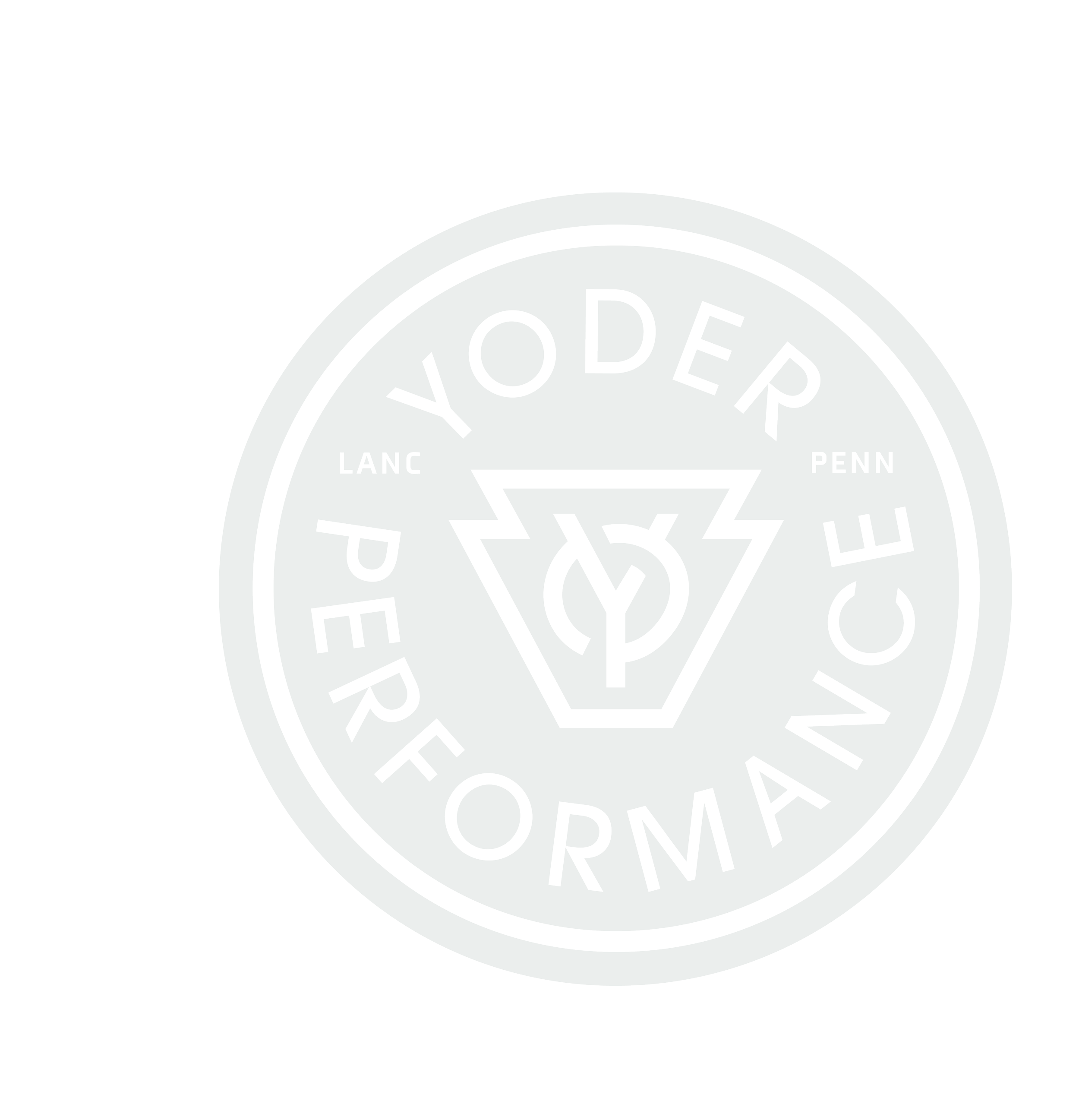 Close-up of a circular label with the words 'VODERI' and 'LANC & PENN' around a logo in the center.