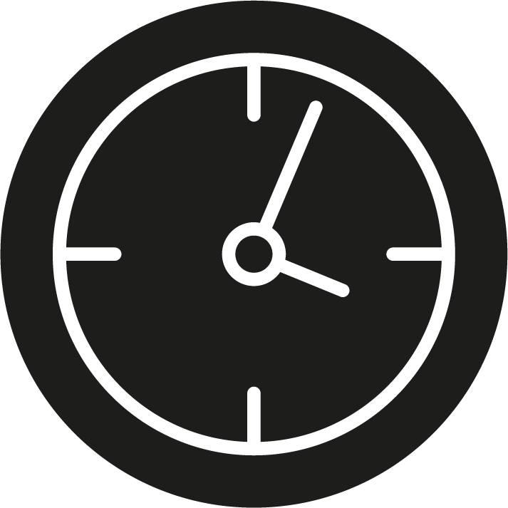 An analog clock showing the time as 2:05.