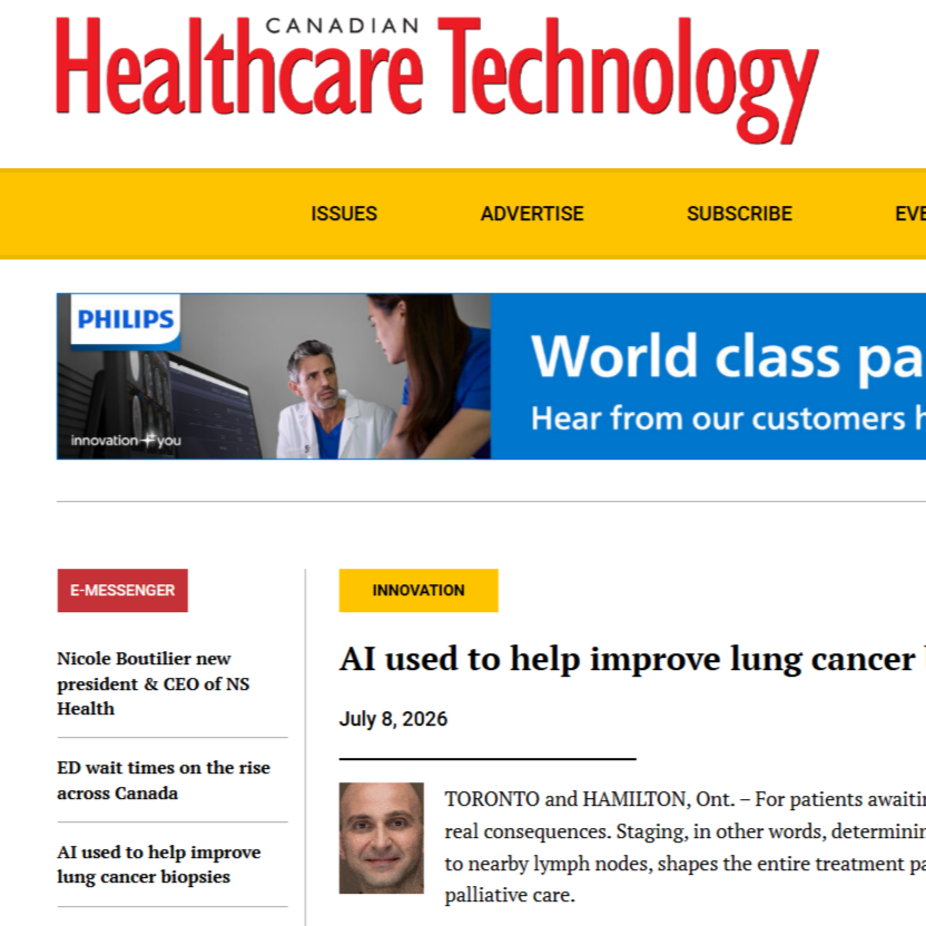 NodeAI featured in Canadian Healthcare Technology