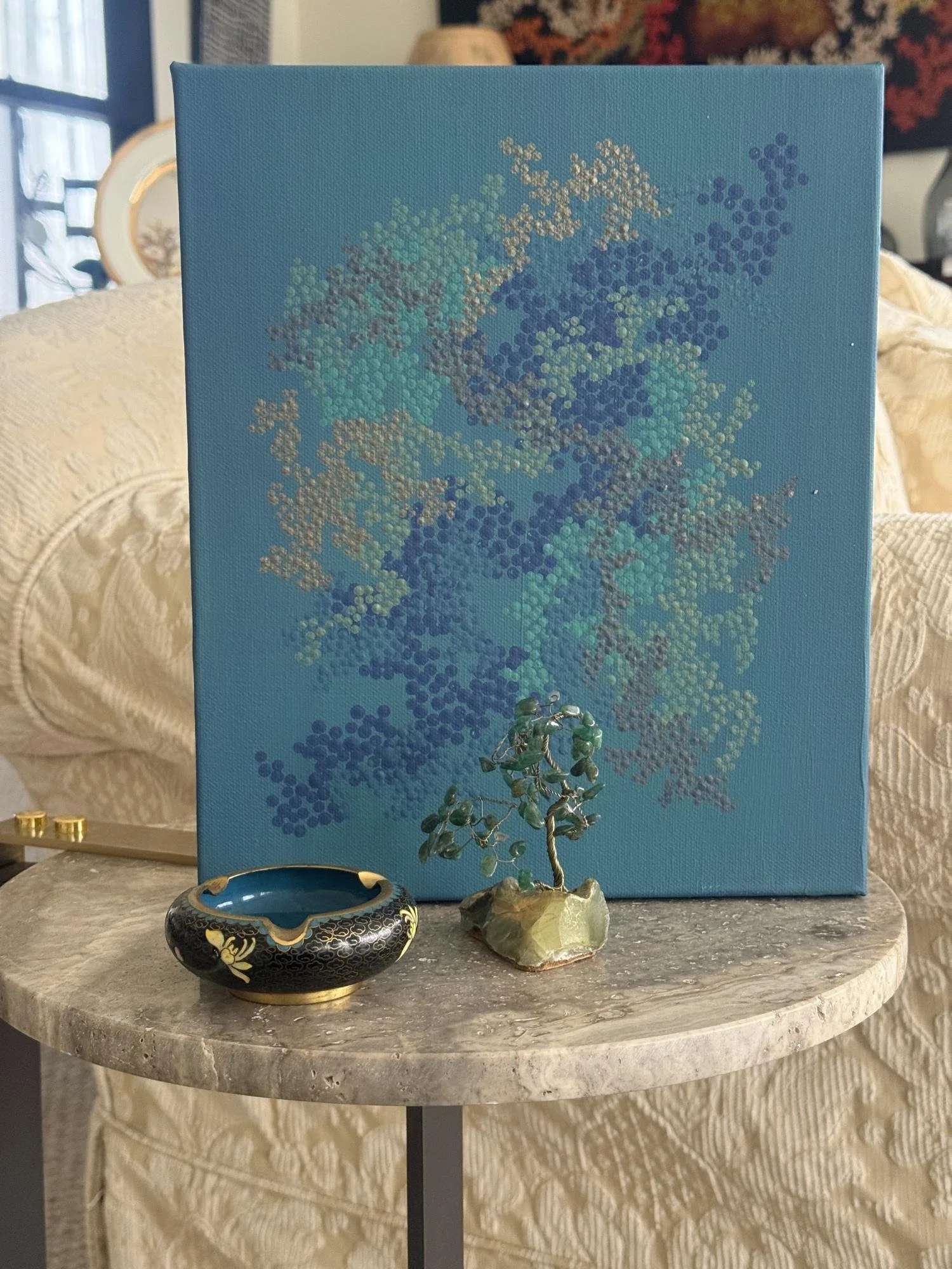 Ocean blues and greens and rebellious gold shimmer.  A SALA 2026 offering.