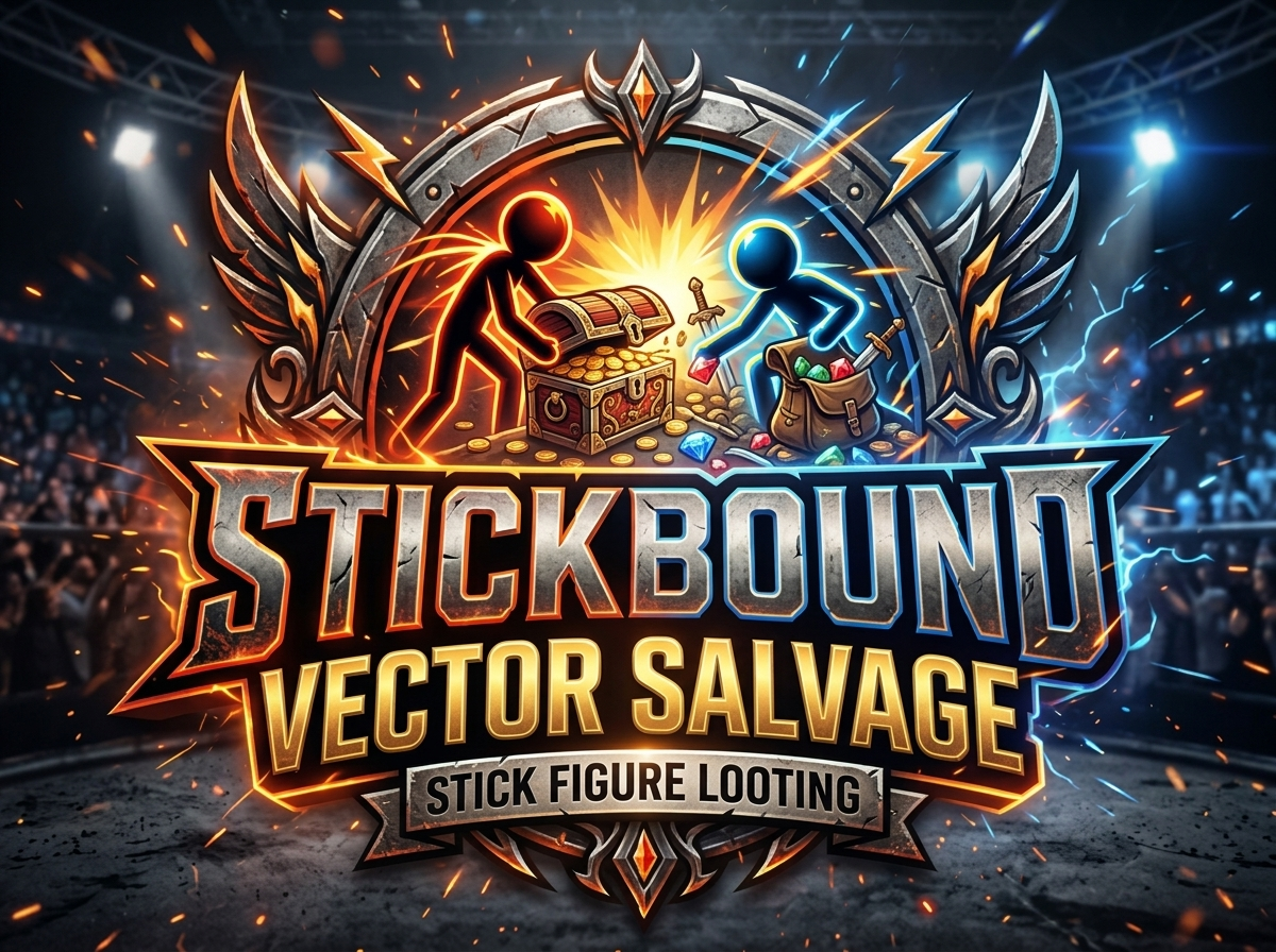 Feature graphic for Stickbound Vector Salvage an ad free game from KT Applications and Entertainment