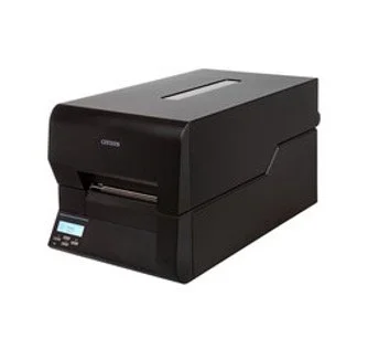 Black laser printer with a small digital display and paper tray.