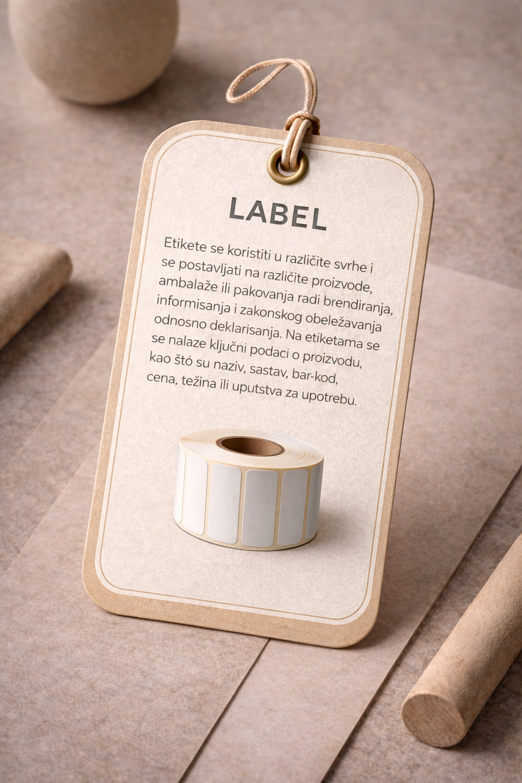 Labels
Labels for branding, product information, and compliance. Include key data such as product name, barcode, price, and usage instructions. Available in paper or plastic, in A4 sheets or roll formats.