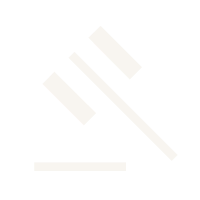 Silhouette of a hammer hitting a nail into a surface, in black and white.